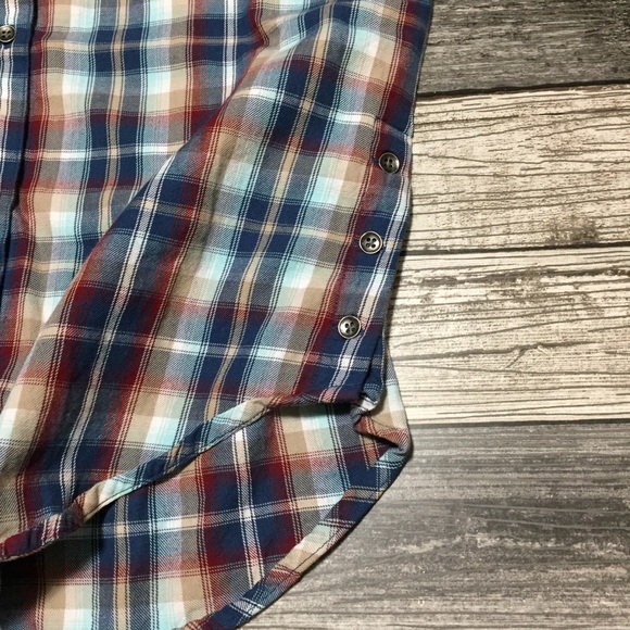 Ariat Plaid Button Up Shirt Women’s XS Tunic Side Buttons Casual Workwear - Picture 7 of 9